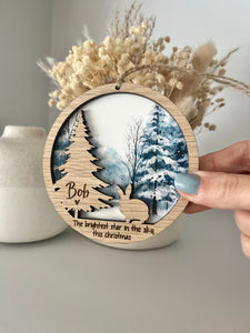 Christmas rabbit snow scene memorial decoration