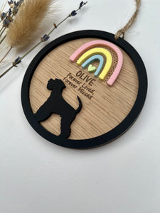 Silhouette dog memorial decoration