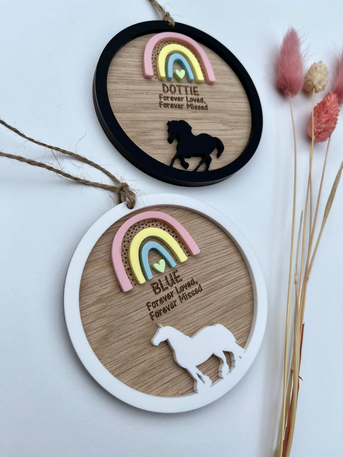 Horse silhouette rainbow bridge decoration