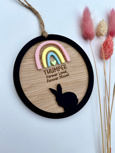 Silhouette rabbit memorial decoration